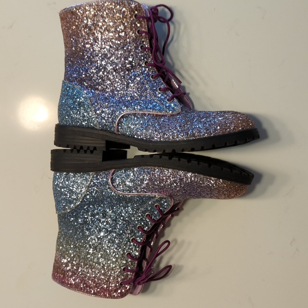 Girls Sam Edelman glitter rainbow boots